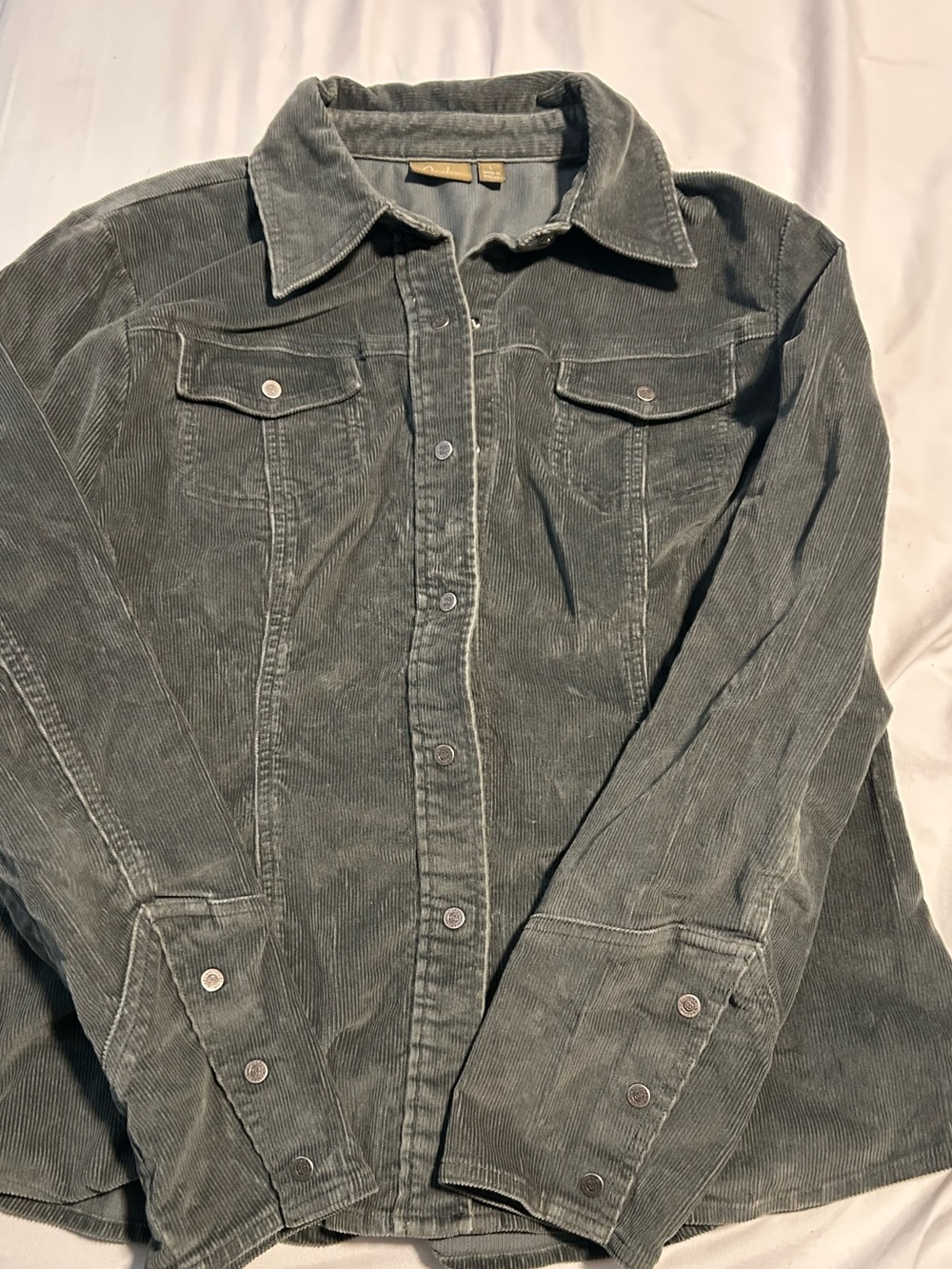 Caslon Olive Green Corduroy Button-Up Jacket